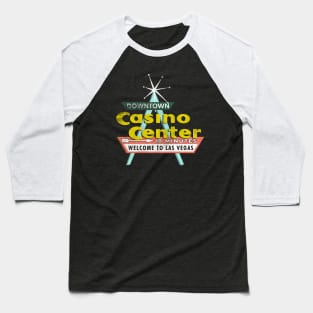 Retro Vintage Casino Center Downtown Las Vegas Baseball T-Shirt